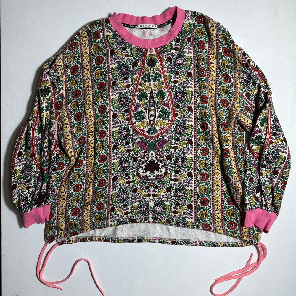 Alice + Olivia Pink and Multicolor Knit Top